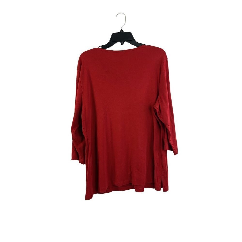 Karen Scott Women's Roxy Red Top - Picture 2 of 7
